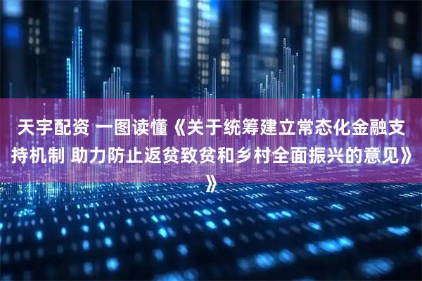 天宇配资 一图读懂《关于统筹建立常态化金融支持机制 助力防止返贫致贫和乡村全面振兴的意见》
